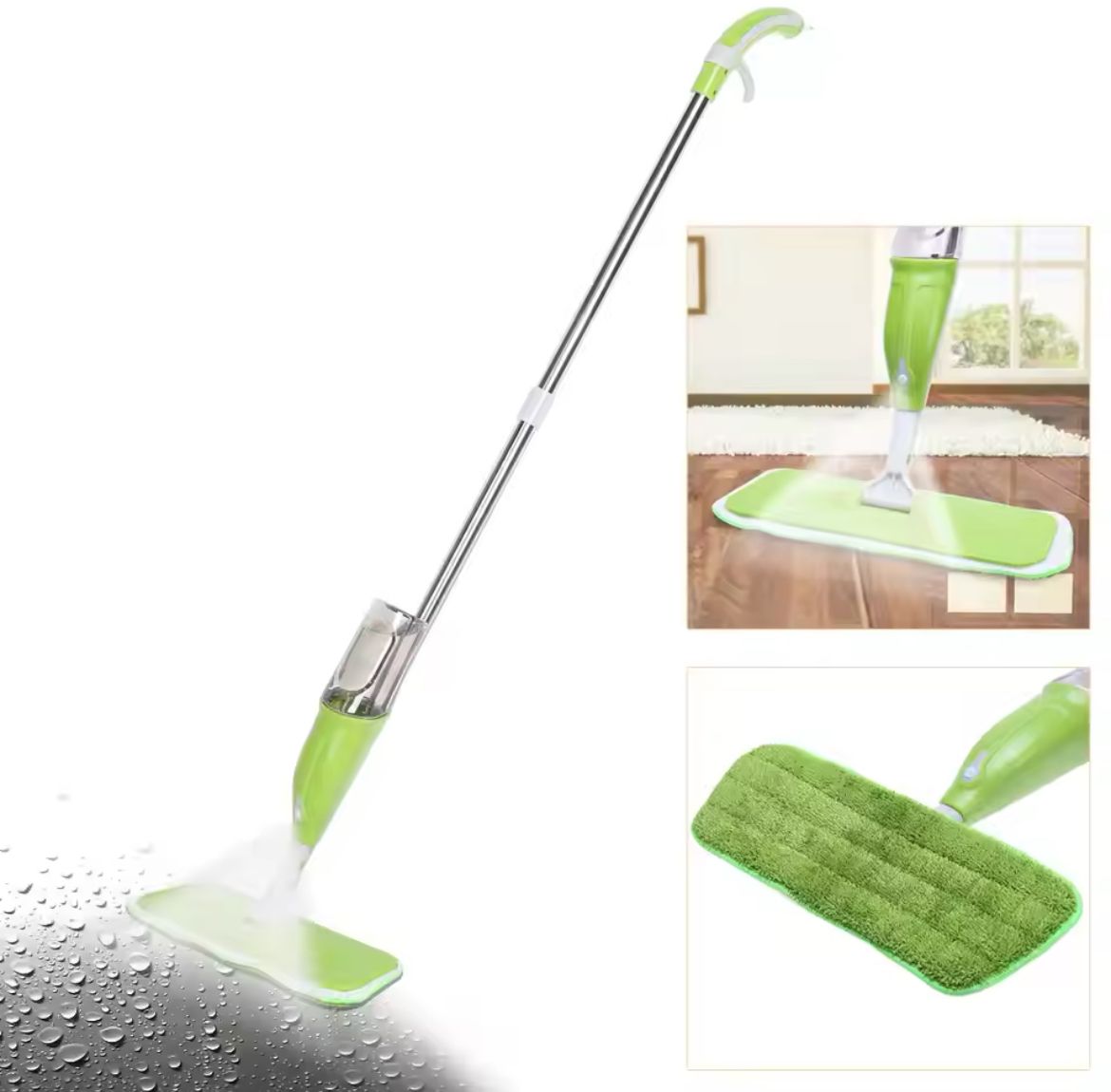 Trapeador Spray Mop 2 en 1 con Botella Refillable de 600 ml y Cabezal 360°