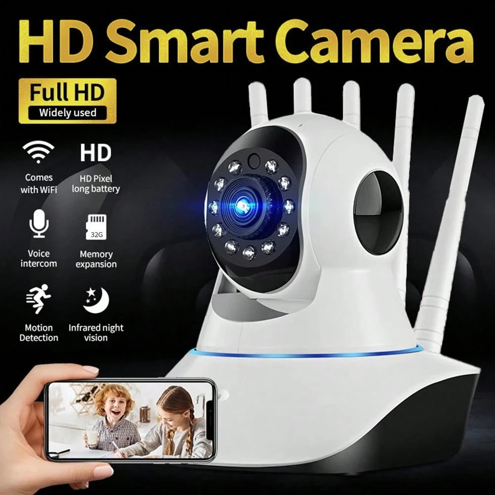 Cámara de Seguridad Wi-Fi Inteligente con 5 Antenas y Visión Nocturna