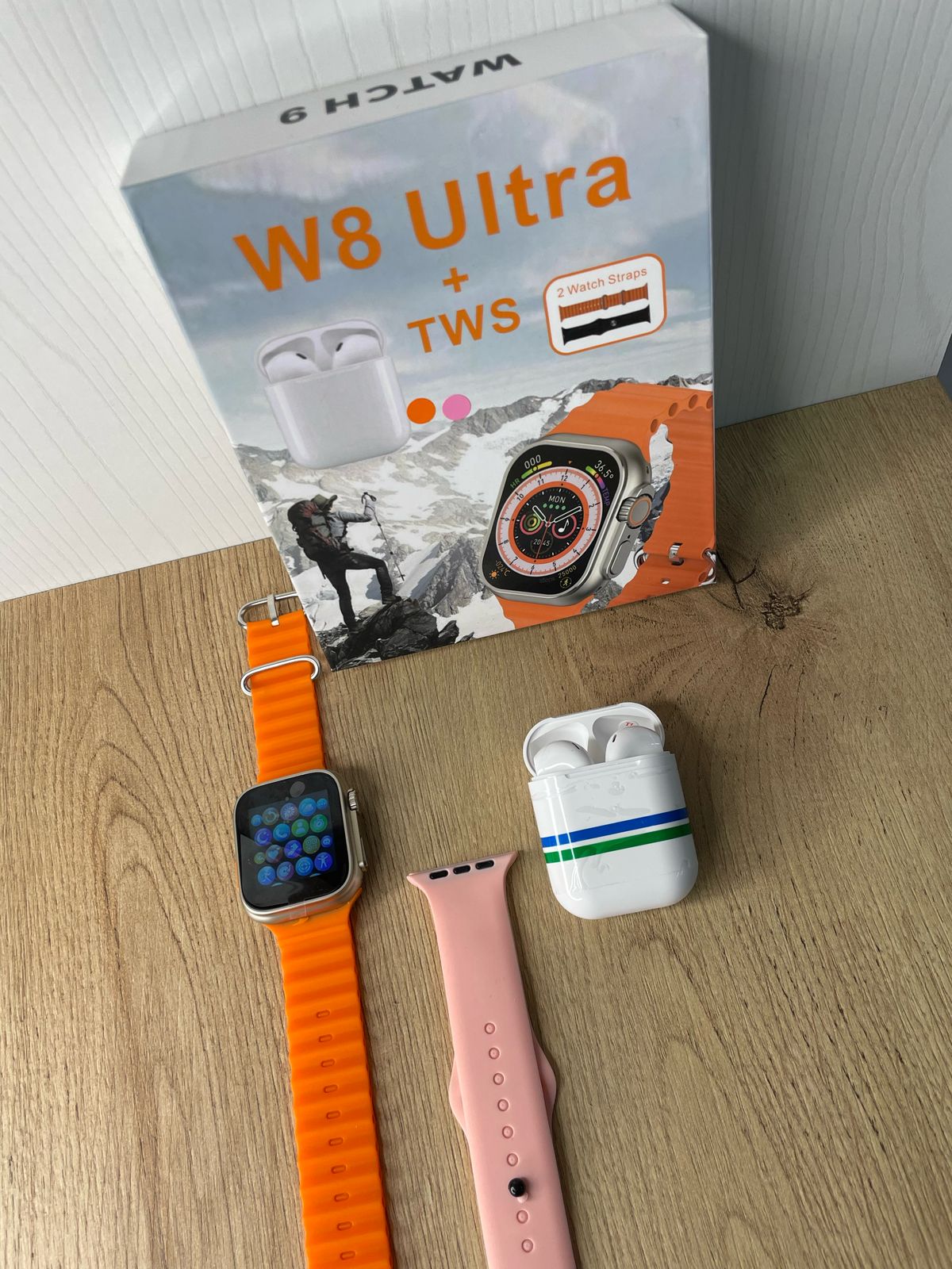 Combo SmartWatch W8 Ultra Max + Auriculares Inalámbricos TWS + Pulso Extra