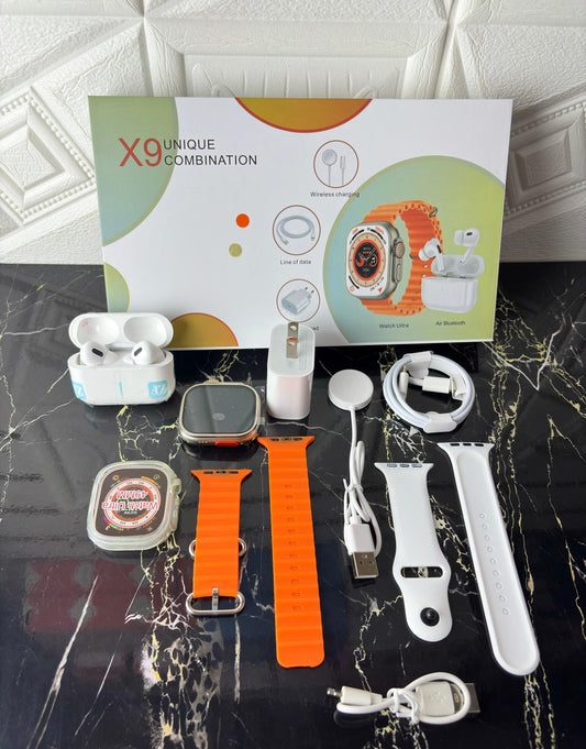 Combo Smartwatch X9 Ultra + Airpods + Accesorios