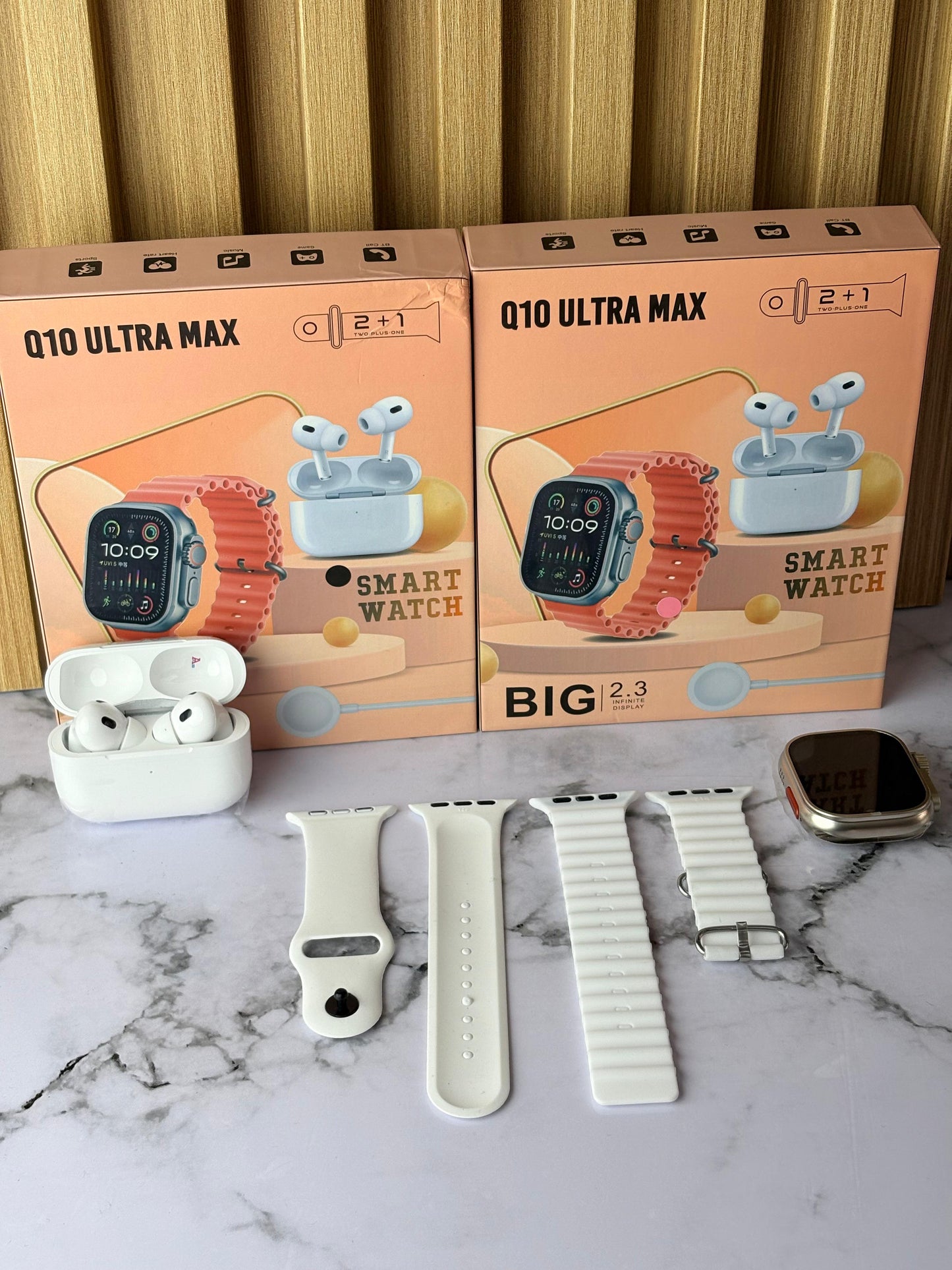 Combo Q10 Ultra Max Smartwatch + AirPods 2 + 2 Pulsos de Obsequio
