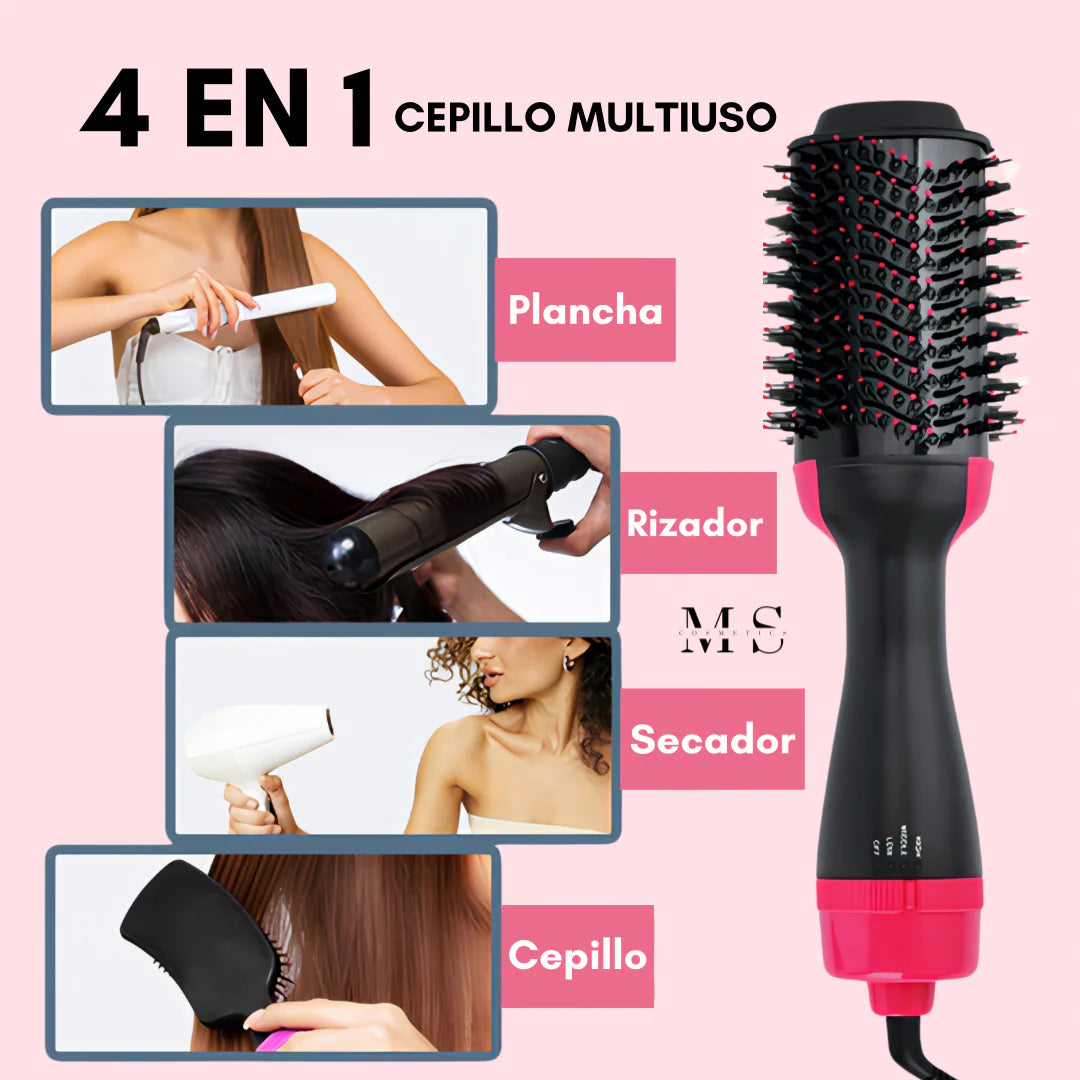Combo Nano Titanium + Cepillo Secador Voluminizador NUBE One-Step – Plancha, Rizador y Cepillo 3 en 1