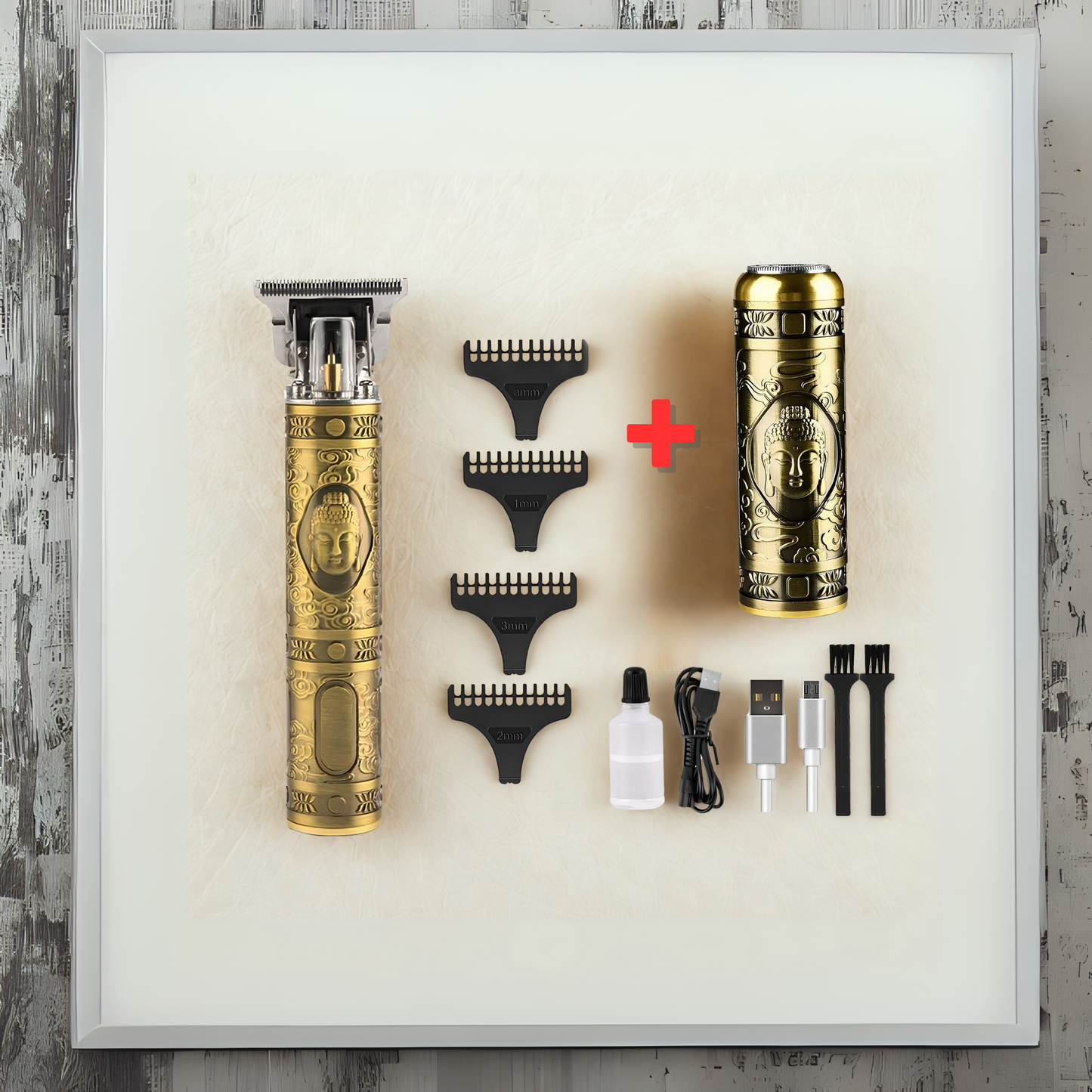Máquina Cortadora de Cabello + Rasuradora Profesional Recargable – Set 2 en 1