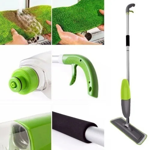 Trapeador Spray Mop 2 en 1 con Botella Refillable de 600 ml y Cabezal 360°