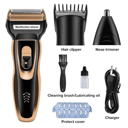 Máquina Afeitadora Eléctrica 3 en 1 Gemei GM-595 Recargable – Barba, Cabello y Vello Facial