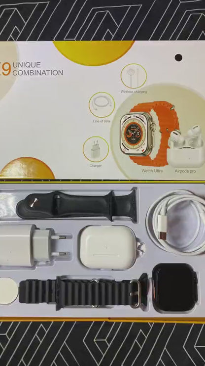 Combo Smartwatch X9 Ultra + Airpods + Accesorios
