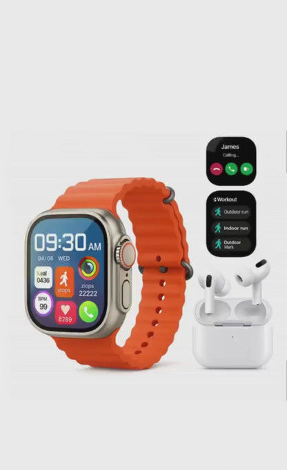 Combo Q10 Ultra Max Smartwatch + AirPods 2 + 2 Pulsos de Obsequio